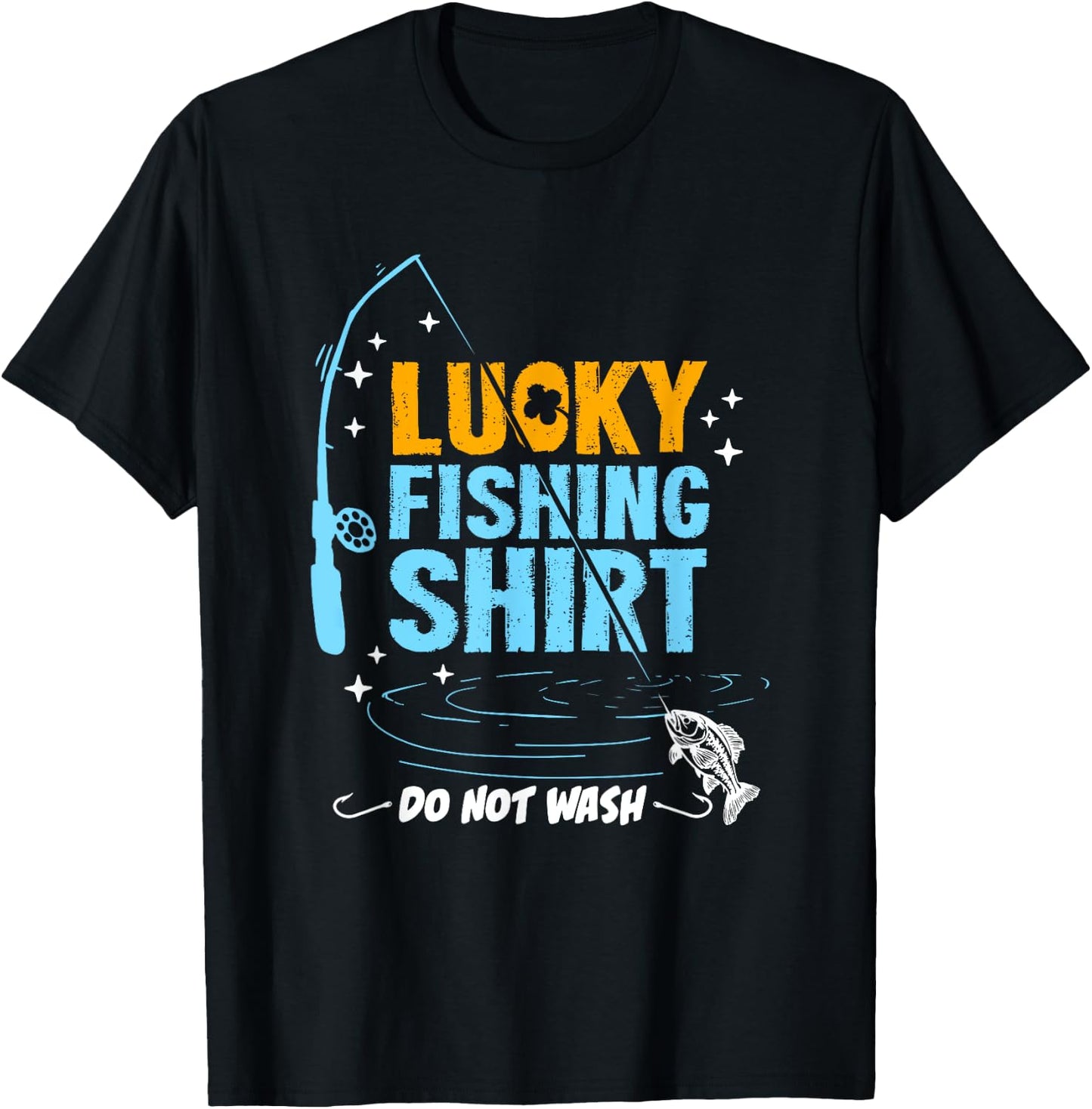 Funny Lucky Fishing Gifts Boys Women Dad T-Shirt - T-Shirt | Black