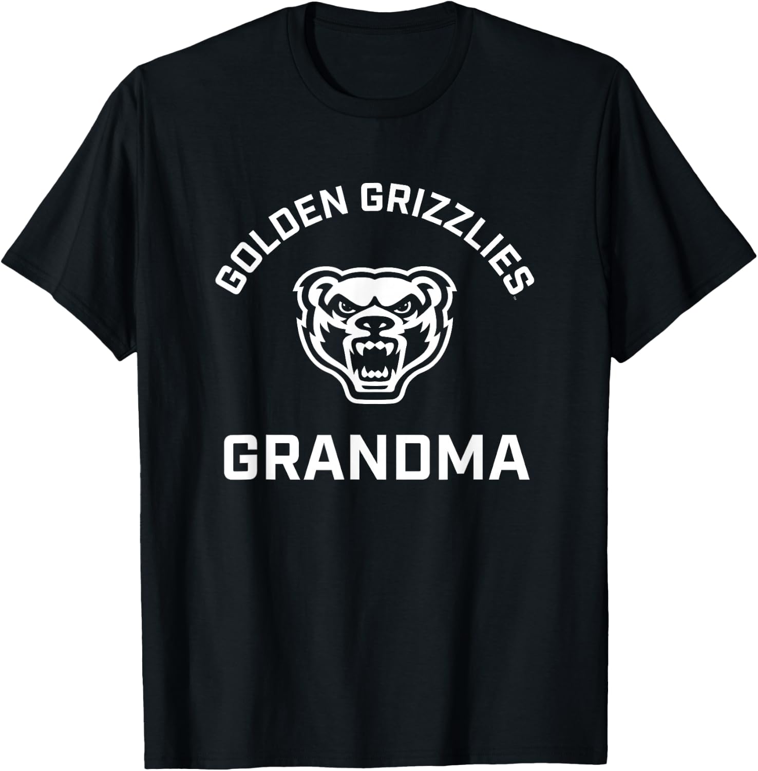 Oakland University Golden Grizzlies Arched Grandma T-Shirt - T-Shirt | Black