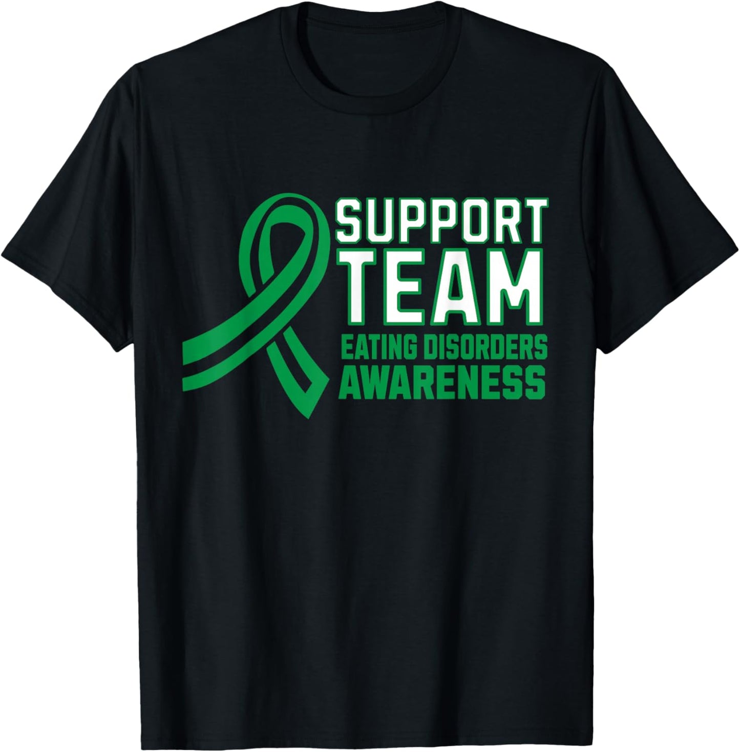 Matching Support Team Eating Disorders Awareness Ribbon T-Shirt - T-Shirt | Black