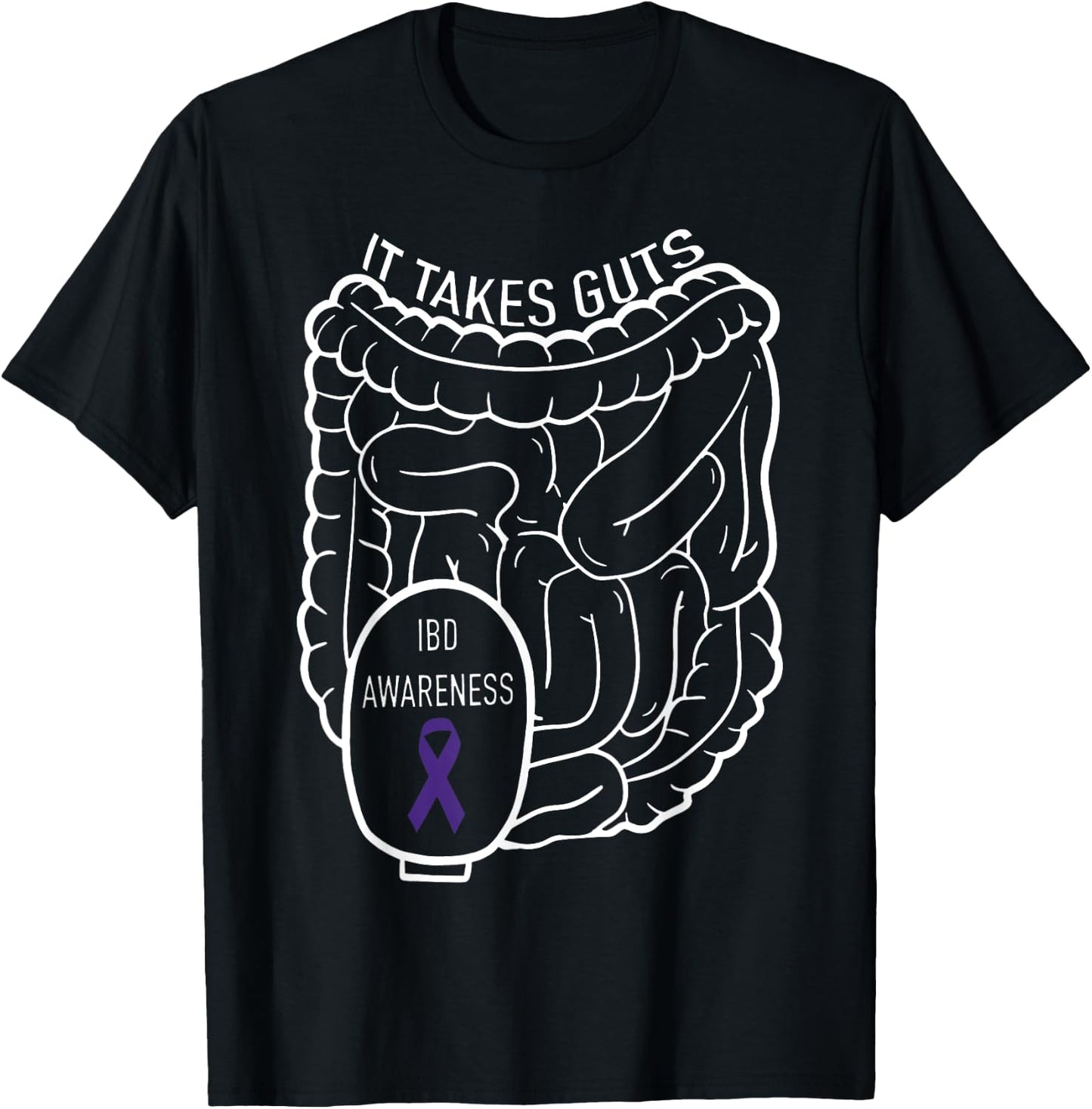 Gastroenterologist Gastro Design Women IBD Ostomy It Takes Guts Ostomy Awareness Chronic Illness , Small, Black T-Shirt - T-Shirt | Black