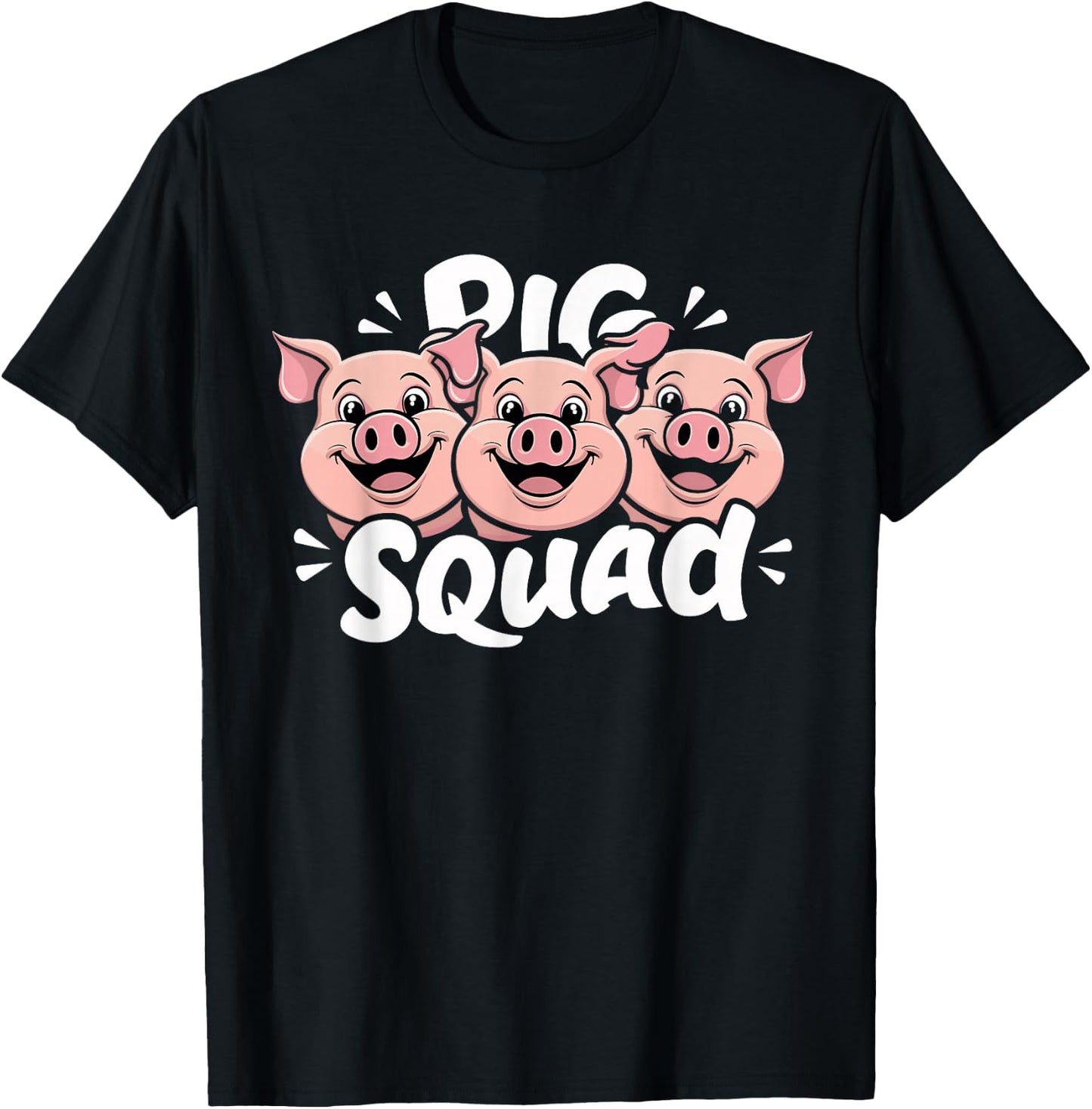 Pig Squad Design for Pig Lover Stuff | Cool Pig T-Shirt - T-Shirt | Black
