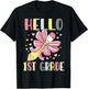 Hello First Grade Girl Coquette Bow Back To School 1st Grade T-Shirt - T-Shirt | Black