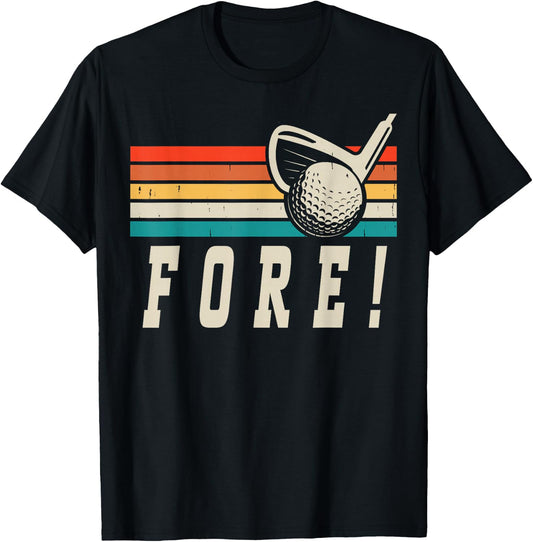 Fore 4th Golf Birthday Party T-Shirt - T-Shirt | Black