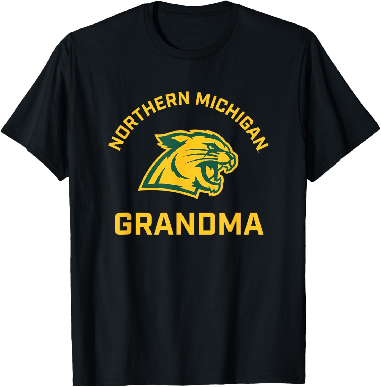Campus Lab Northern Michigan University NMU Wildcats Arched Grandma T-Shirt - T-Shirt | Black
