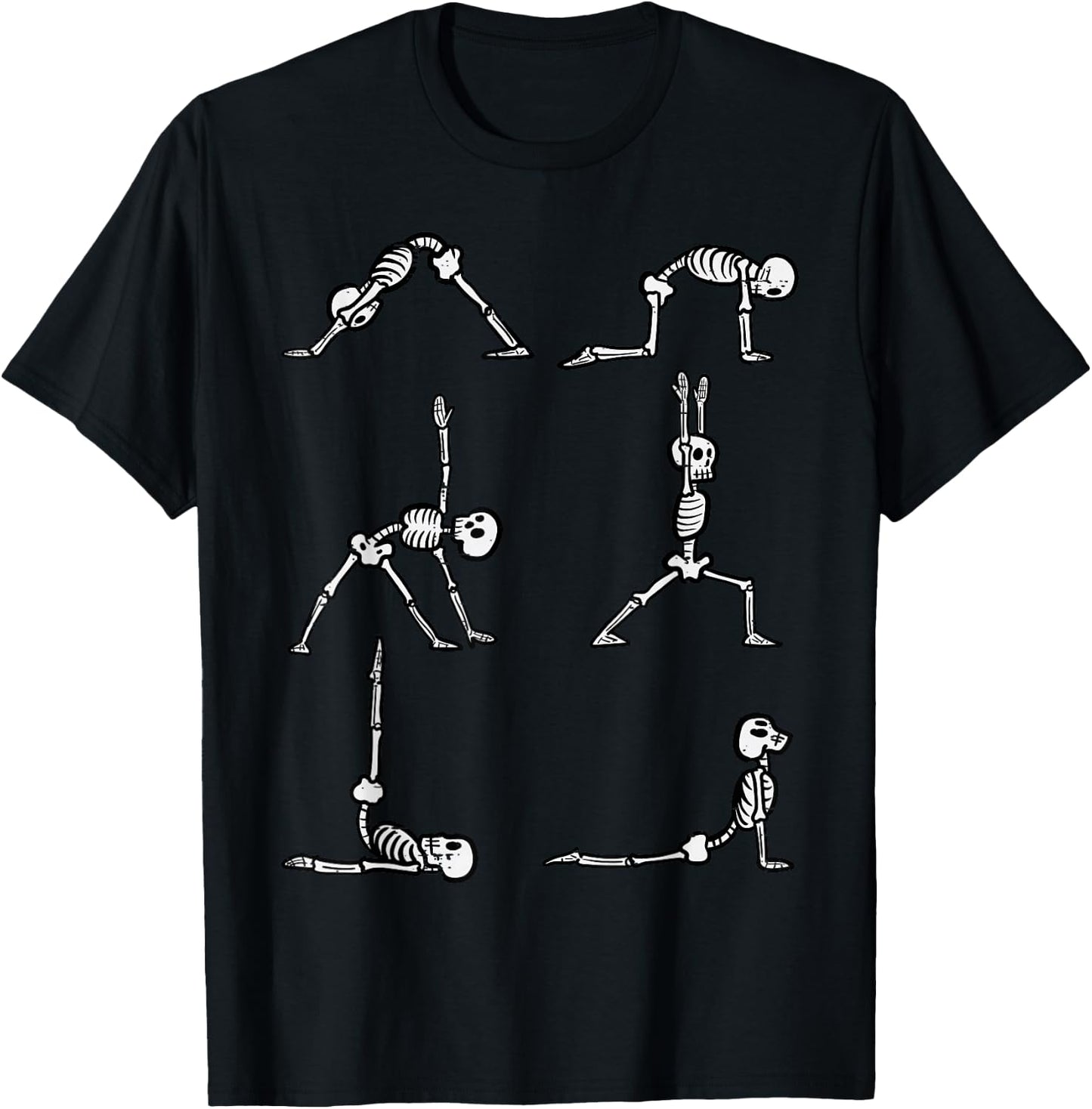 Halloween Yoga Poses Skeleton Asana Yogi Costume Women Men T-Shirt - T-Shirt | Black