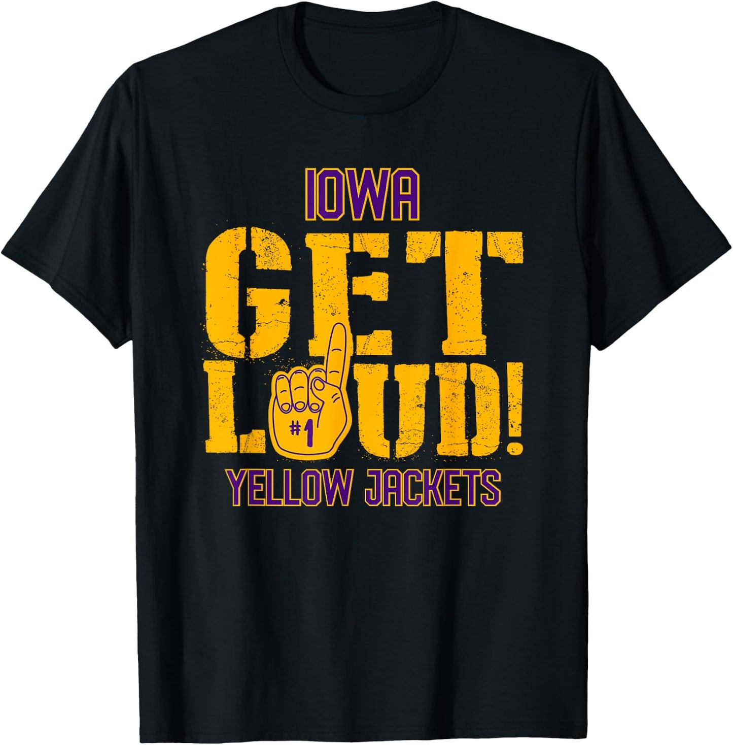 Iowa High School GET LOUD Yellow Jackets T-Shirt - T-Shirt | Black