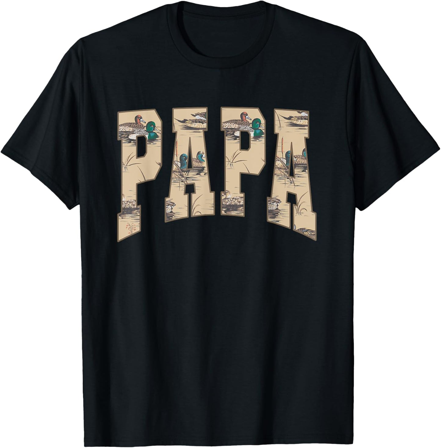 Hunting Papa Duck Camouflage Camo Waterfowl Duck Camo Men T-Shirt - T-Shirt | Black