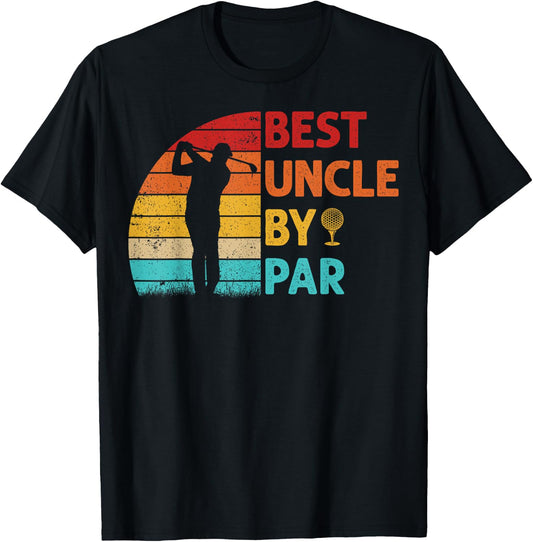 Best Uncle By Par Father's Day Golfing Golf Uncle T-Shirt - T-Shirt | Black