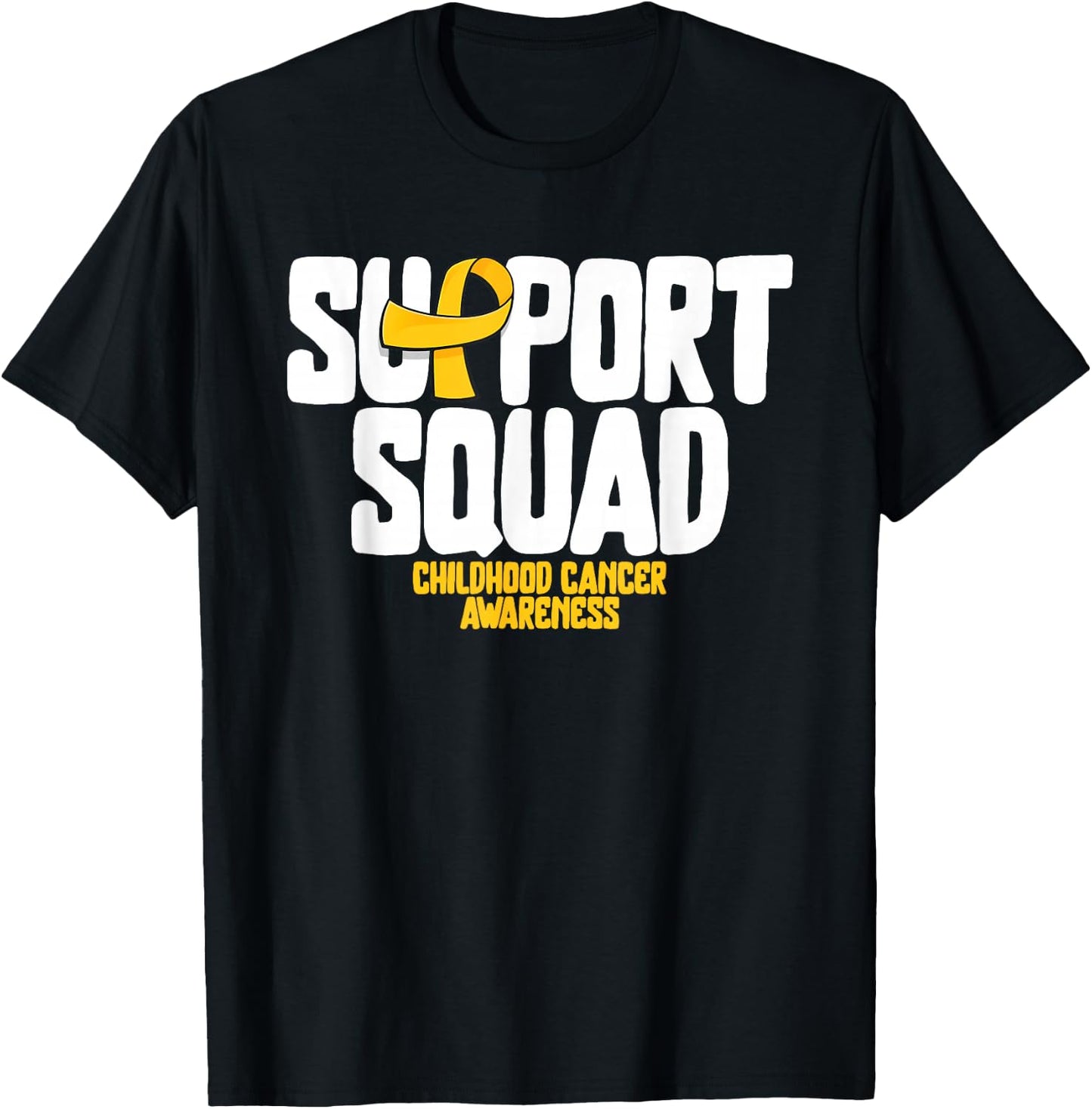 Childhood Cancer Support Squad Childhood Cancer Awareness T-Shirt - T-Shirt | Black