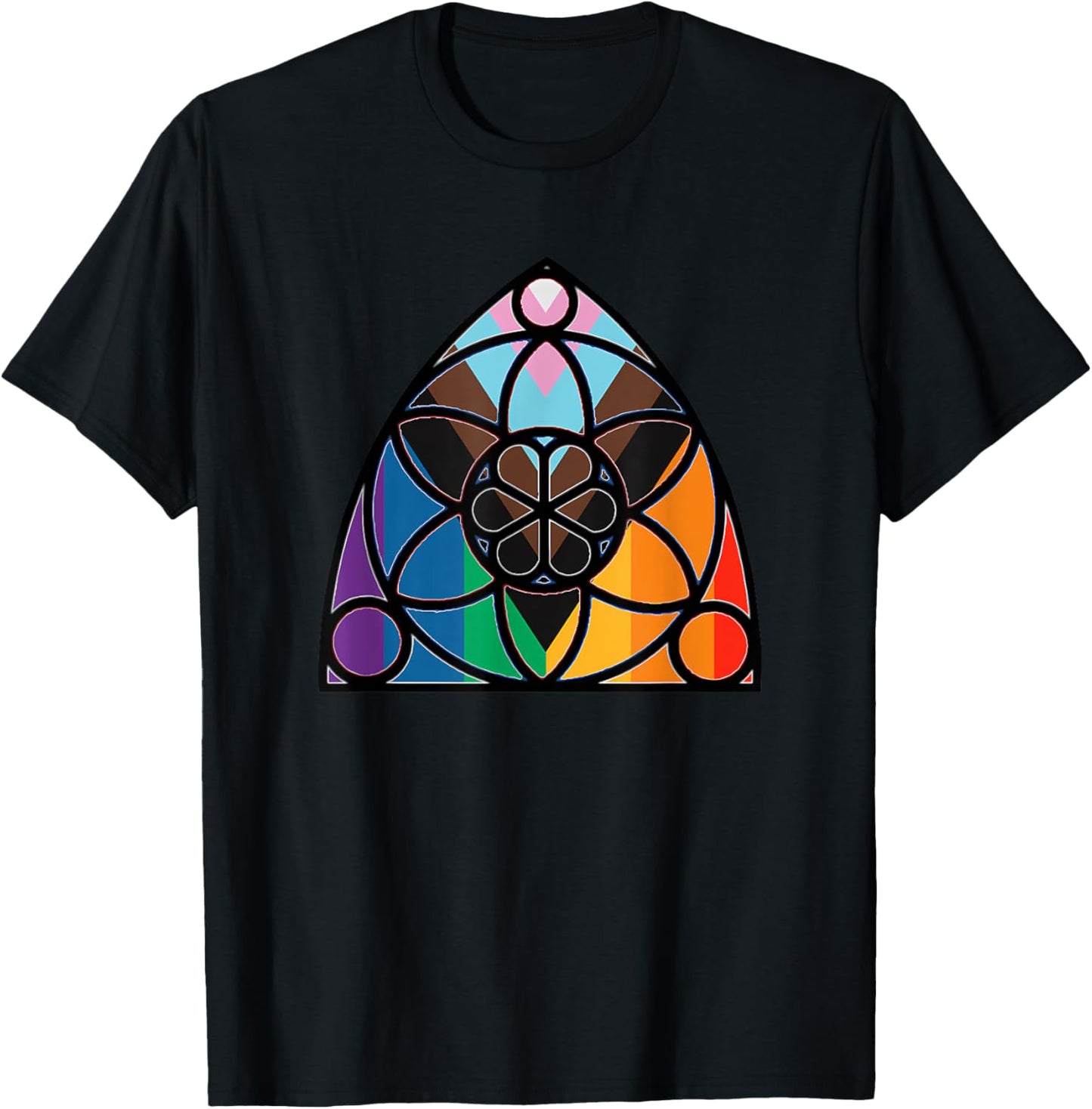 Progress Pride Flag Episcopal Church Rainbow LGBT Christian T-Shirt - T-Shirt | Black