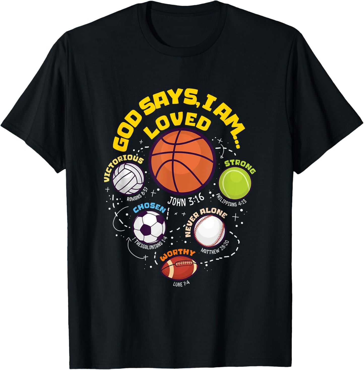 God Says I Am - Christian Boy Teen Athlete T-Shirt - T-Shirt | Black