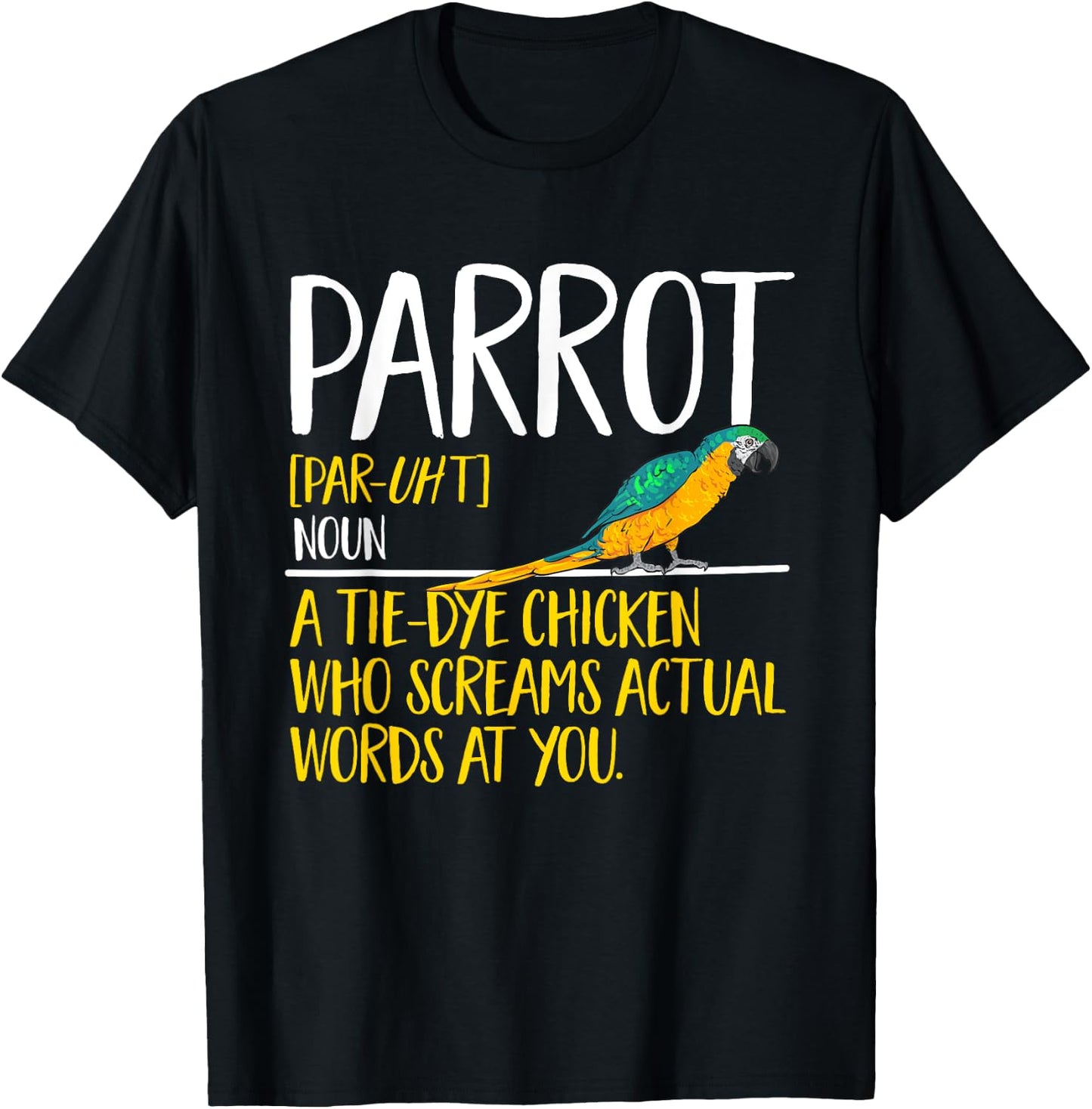 Macaw Parrot Definition Blue And Yellow Macaw T-Shirt - T-Shirt | Black