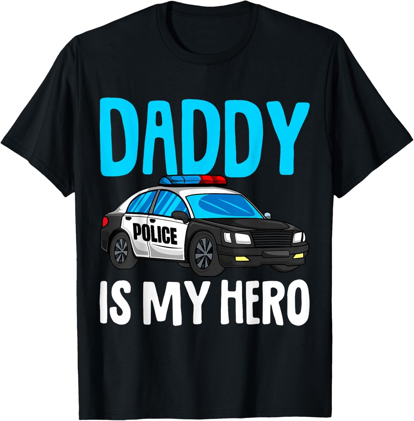 Daddy is my Hero Police Toddler Police Officer Cop Boys Kids T-Shirt - T-Shirt | Black