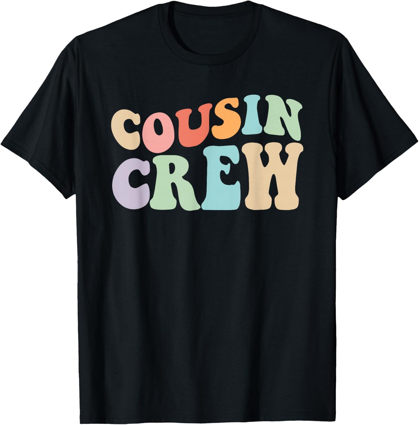 Vintage Cousin Crew : Classic Fit, , Short Sleeve for Casual Trips & Vacations T-Shirt - T-Shirt | Black