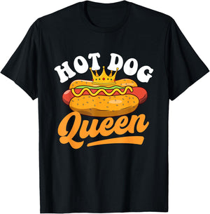 Hot Dog Queen - Hot Dog Lover Fast Food Wiener Men Women Girls Kids T-Shirt - T-Shirt | Black