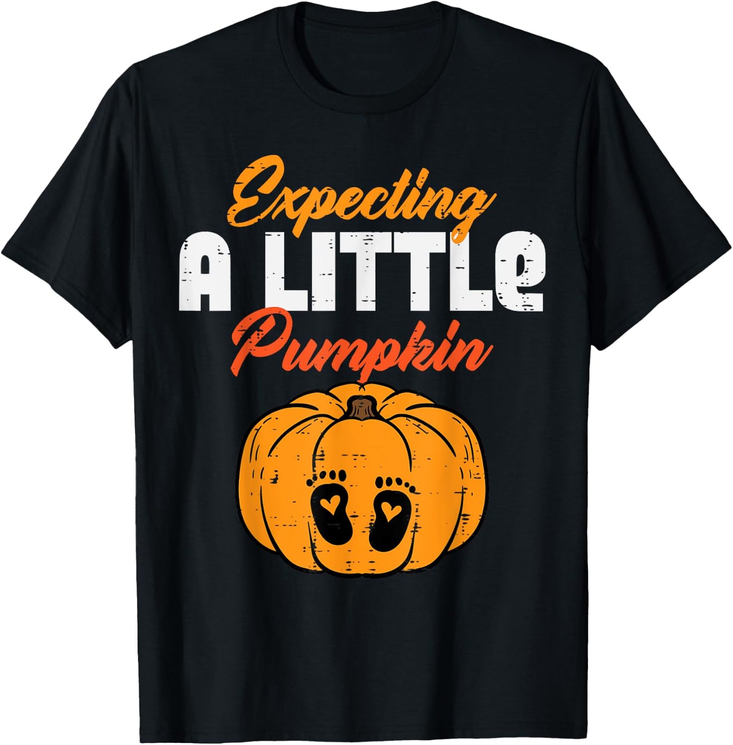 Halloween Expecting Little Pumpkin Pregnancy Announce Women T-Shirt - T-Shirt | Black