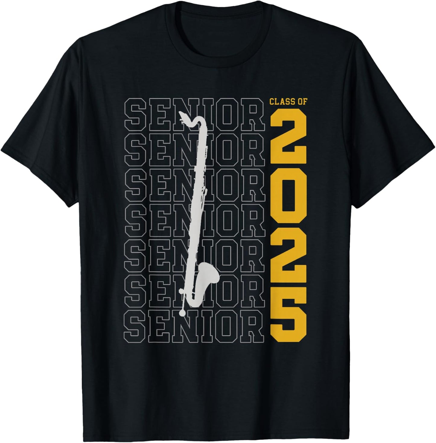 Class of 2025 Senior Bass Clarinet for Bass Clarinetist T-Shirt - T-Shirt | Black