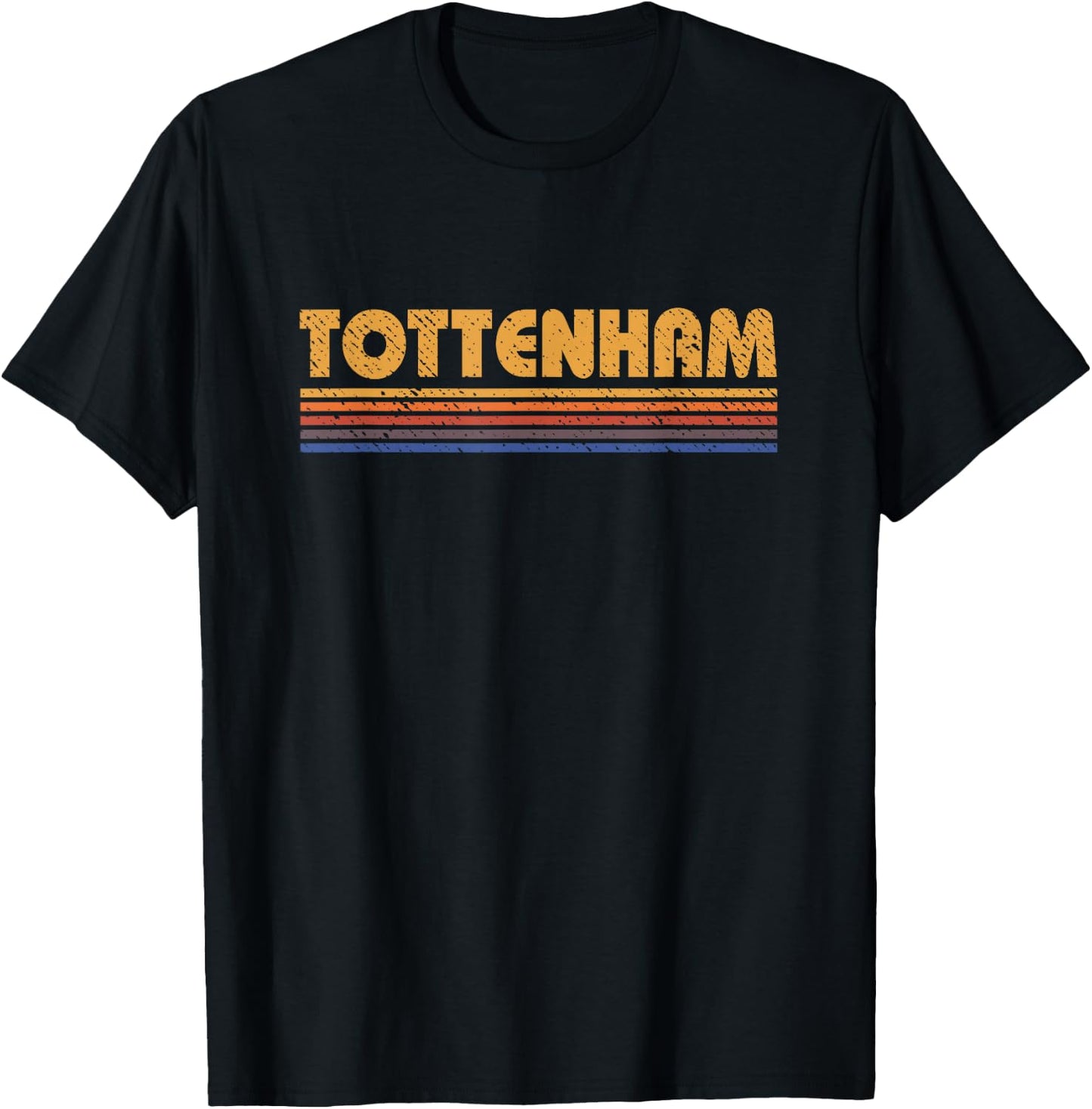 Visit the Tottenham London Store Tottenham London Retro Vintage Black Adults Small Classic Fit Short Sleeve T-Shirt - T-Shirt | Black