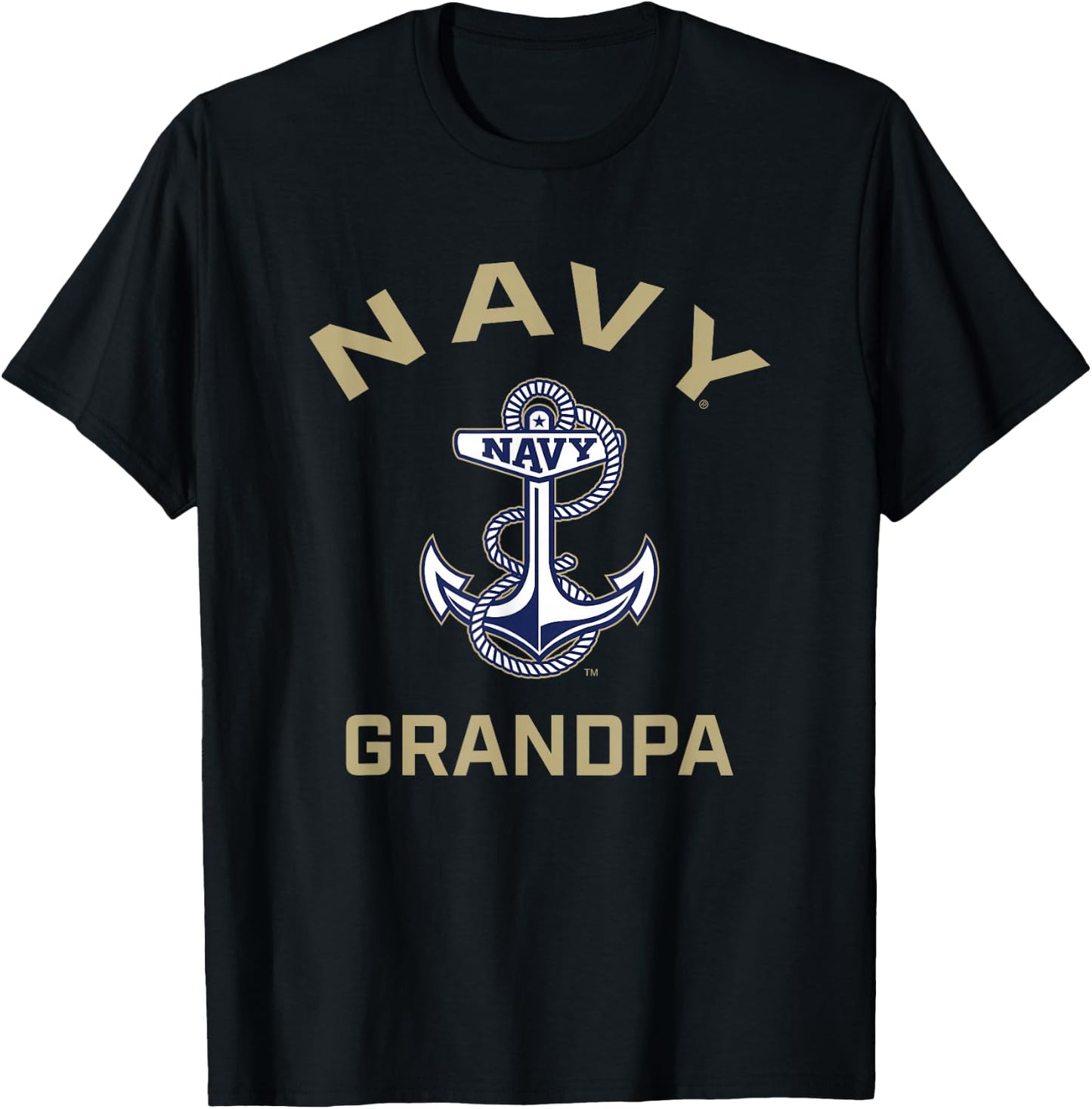 US Naval Academy Navy Midshipmen Arched Grandpa T-Shirt - T-Shirt | Black