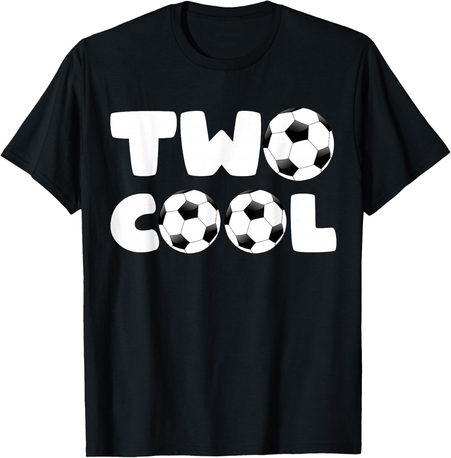 Toddler Two Cool 2nd Birthday Soccer Themed 2 Year Old Boys T-Shirt - T-Shirt | Black