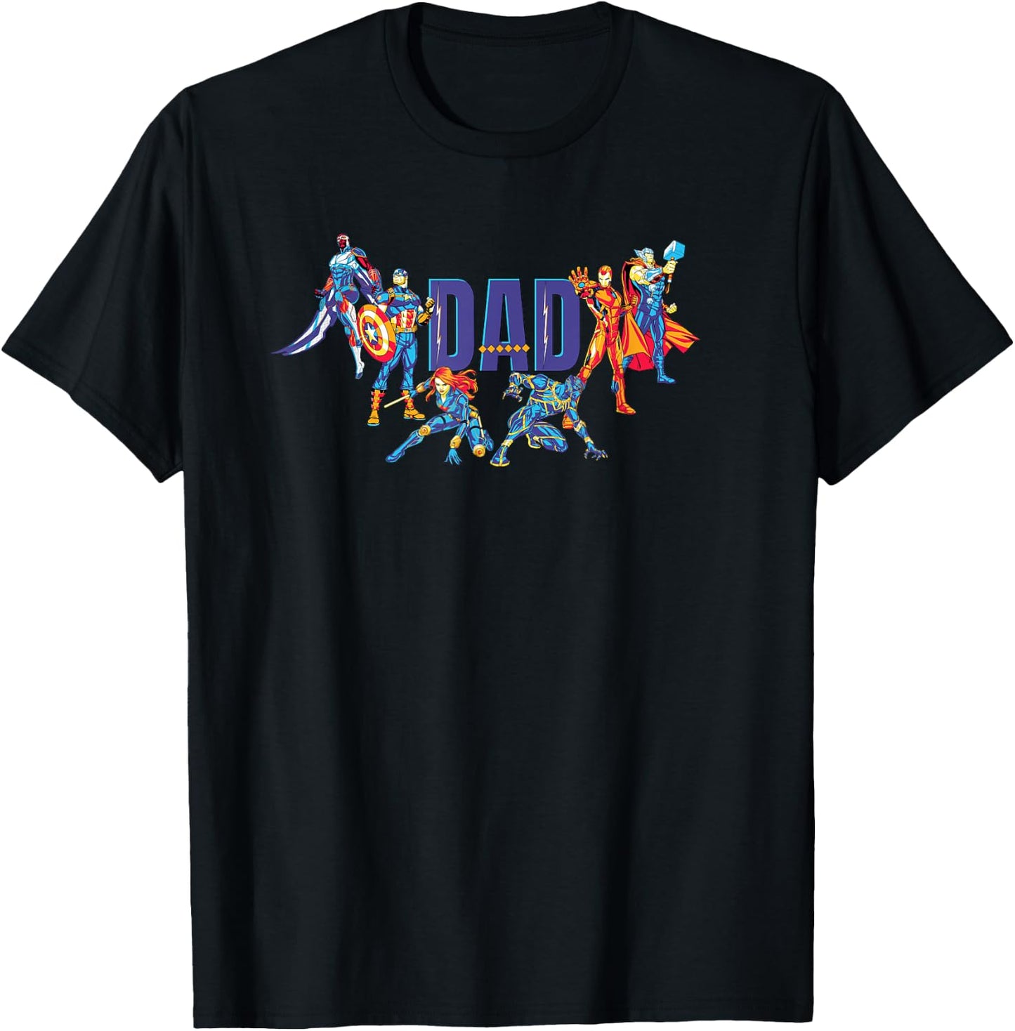 Marvel Super Heroes Avengers Family Vacation Trip Dad T-Shirt - T-Shirt | Black