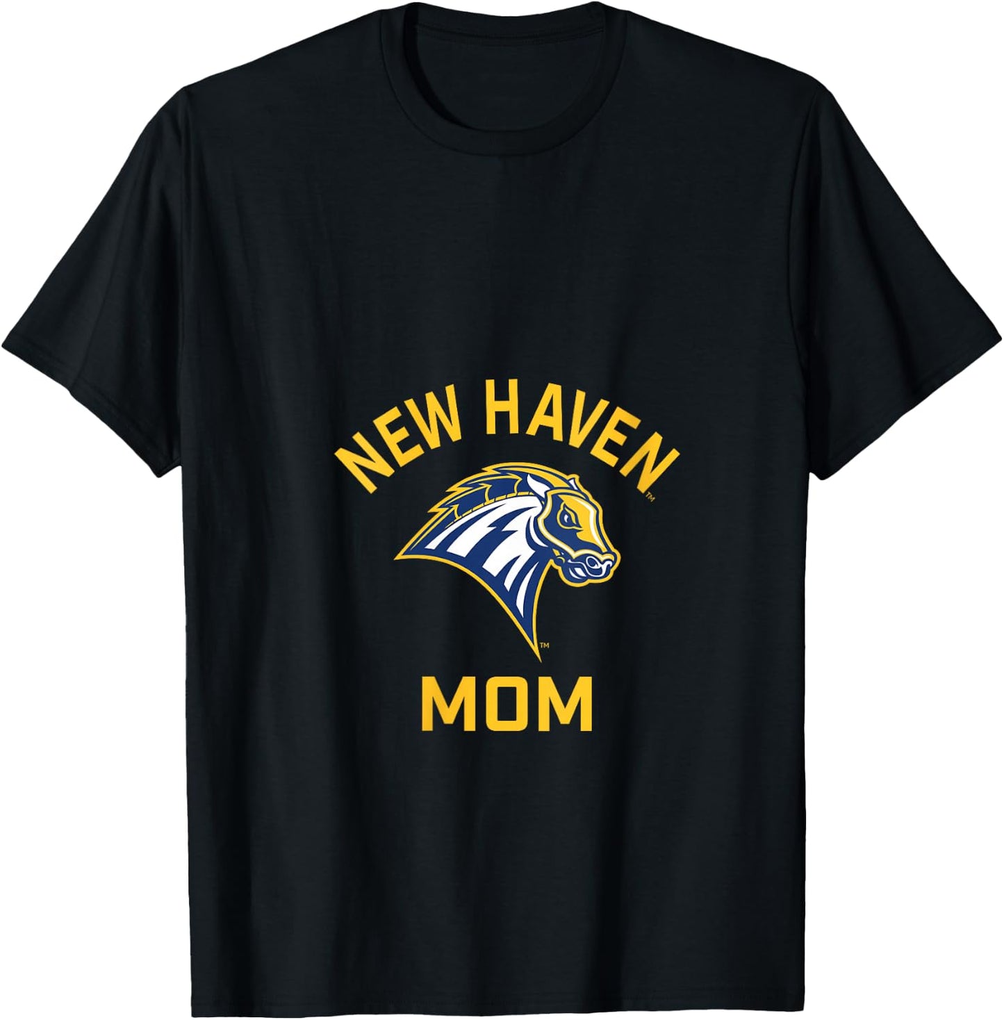 University of New Haven UNH Chargers Arched Mom V-Neck T-Shirt - T-Shirt | Black