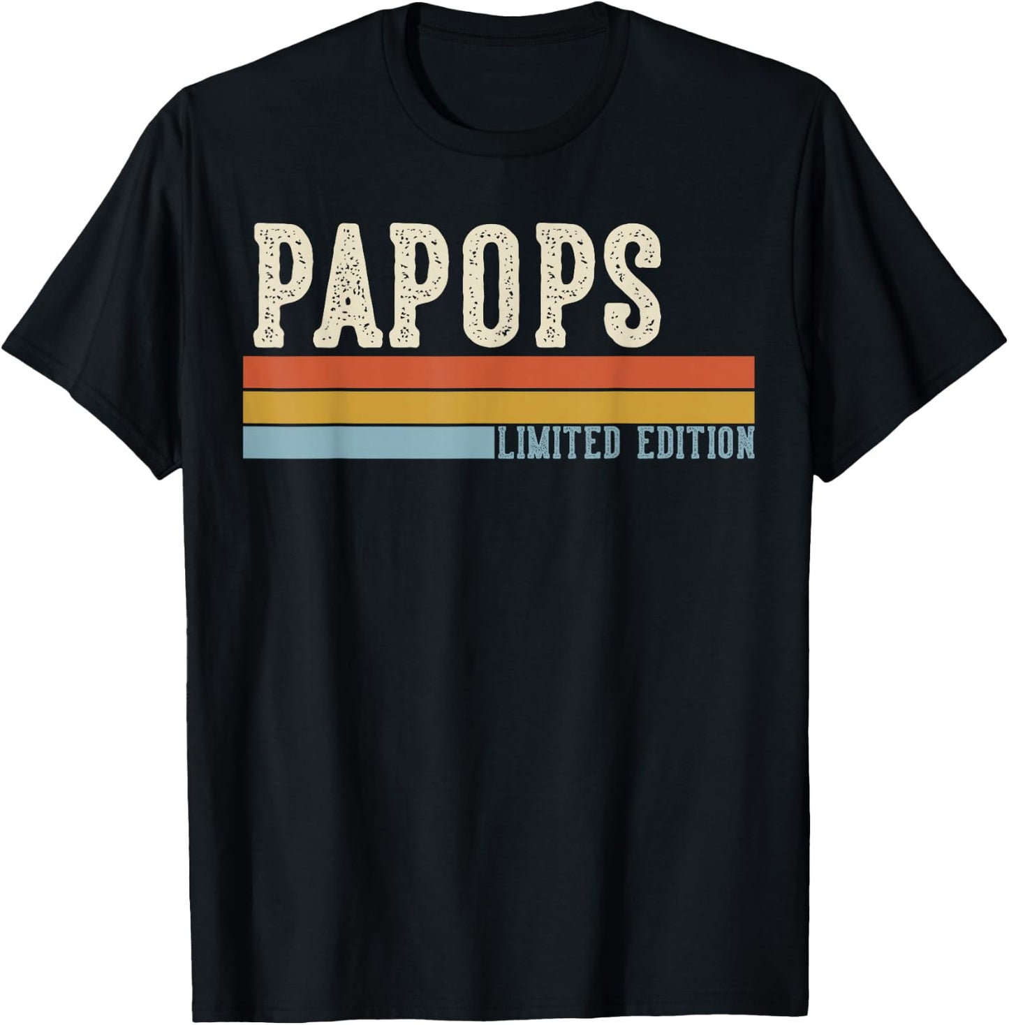 PAPOPS Vintage Grandpa Retro Fathers Day T-Shirt - T-Shirt | Black