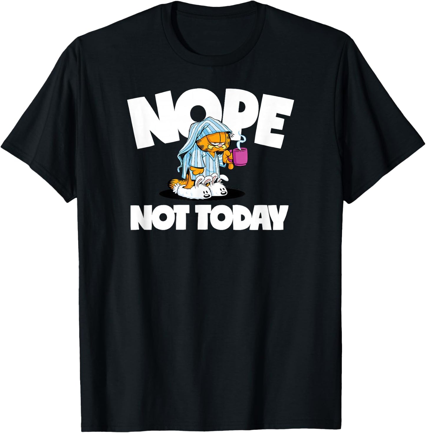 Garfield - Nope Not Today Pajamas Coffee T-Shirt - T-Shirt | Black