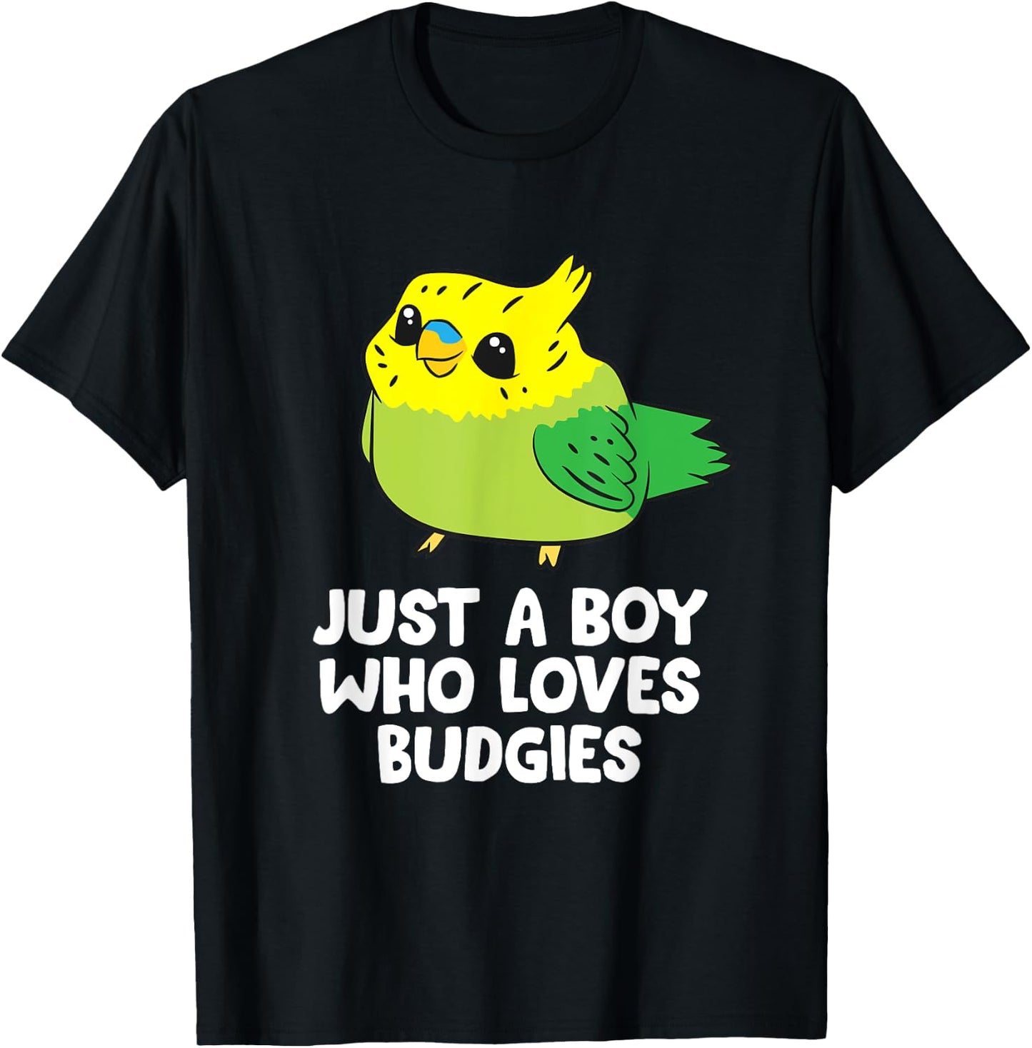 Parakeet Pet Son Just a Boy Who Loves Budgies T-Shirt - T-Shirt | Black