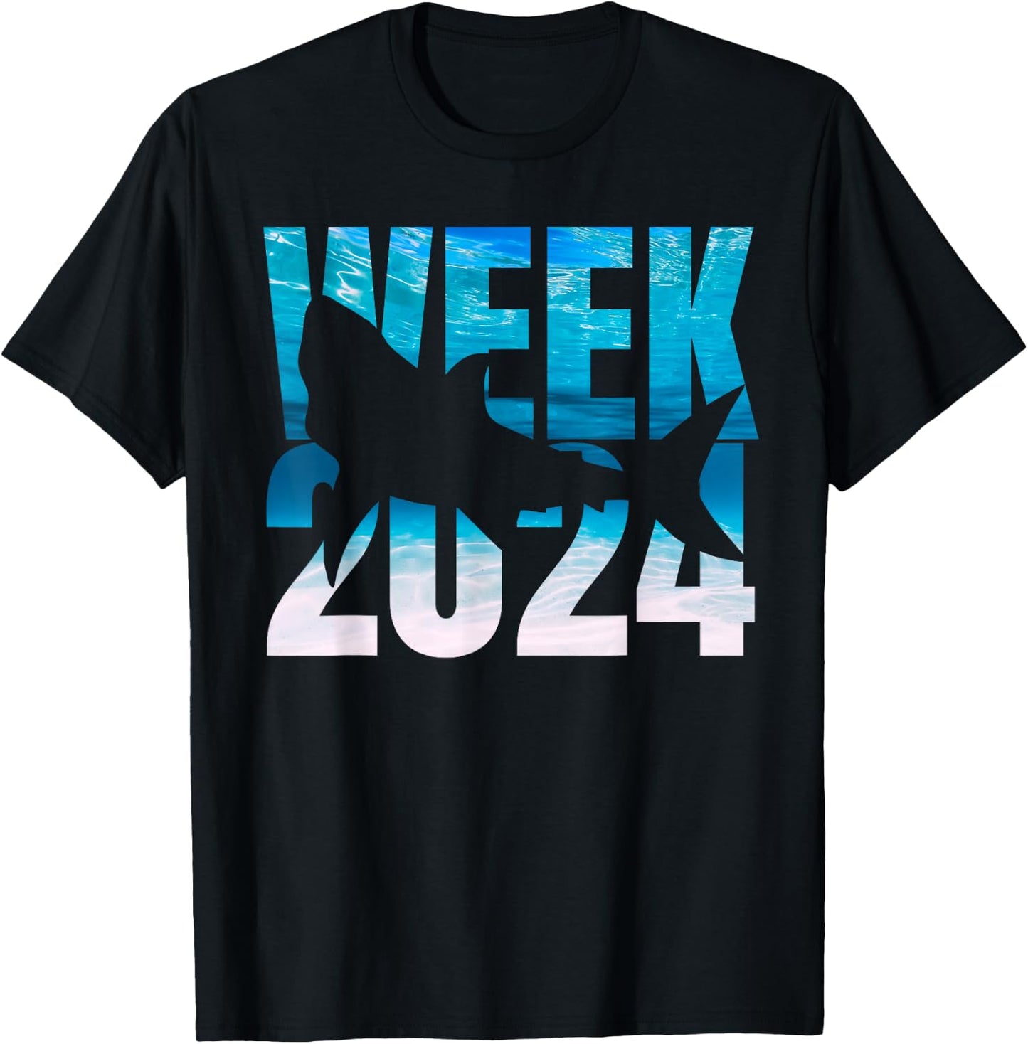 2024 Week Animal Sea Shark Lover Matching Squad Beach Ocean T-Shirt - T-Shirt | Black