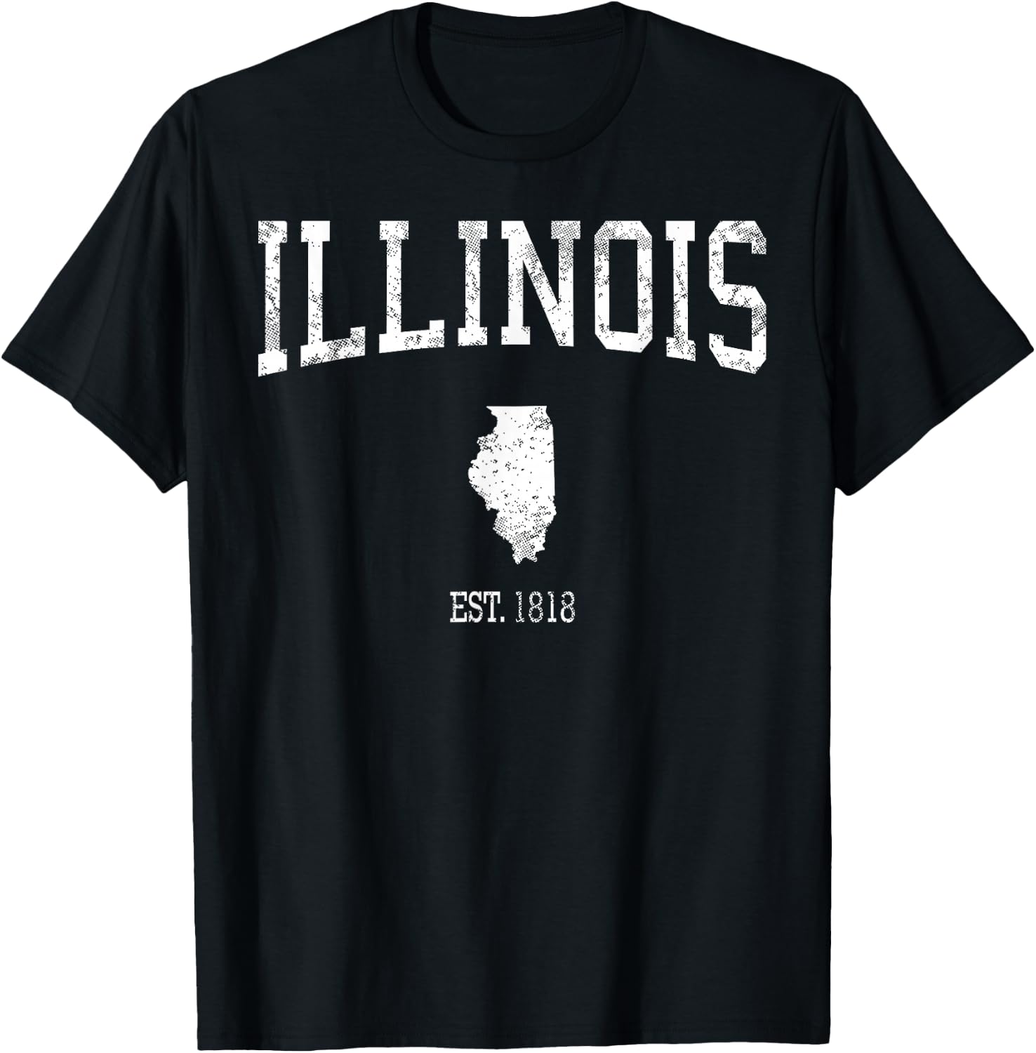 Illinois Vintage Sports Design IL T-Shirt - T-Shirt | Black