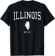 Illinois Vintage Sports Design IL T-Shirt - T-Shirt | Black