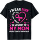 Breast Cancer Awareness Gift I Wear Pink In Memory Of My Mom T-Shirt - T-Shirt | Black