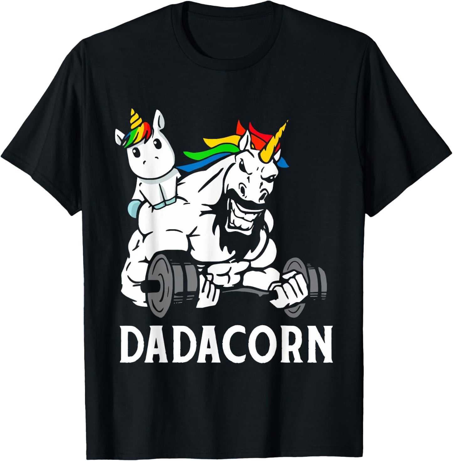 Fathers Day Gift Unicorn Dad Shirt Funny Dadacorn Men T-Shirt - T-Shirt | Black