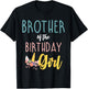 Brother Of The Birthday Girl Brother Gifts Unicorn Birthday T-Shirt - T-Shirt | Black