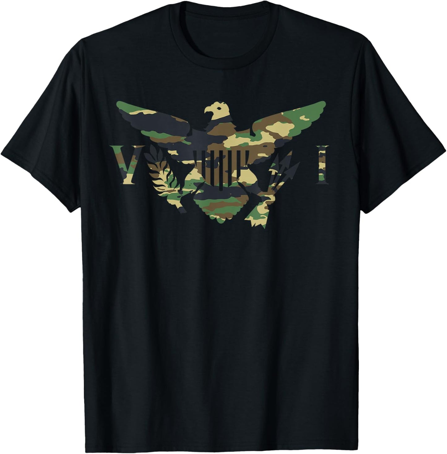 Virgin Islands Army Camo Flag T-Shirt - T-Shirt | Black
