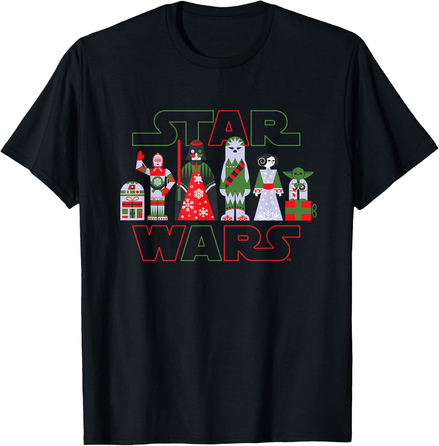 Star Wars Holiday Galactically Festive Christmas Logo T-Shirt - T-Shirt | Black