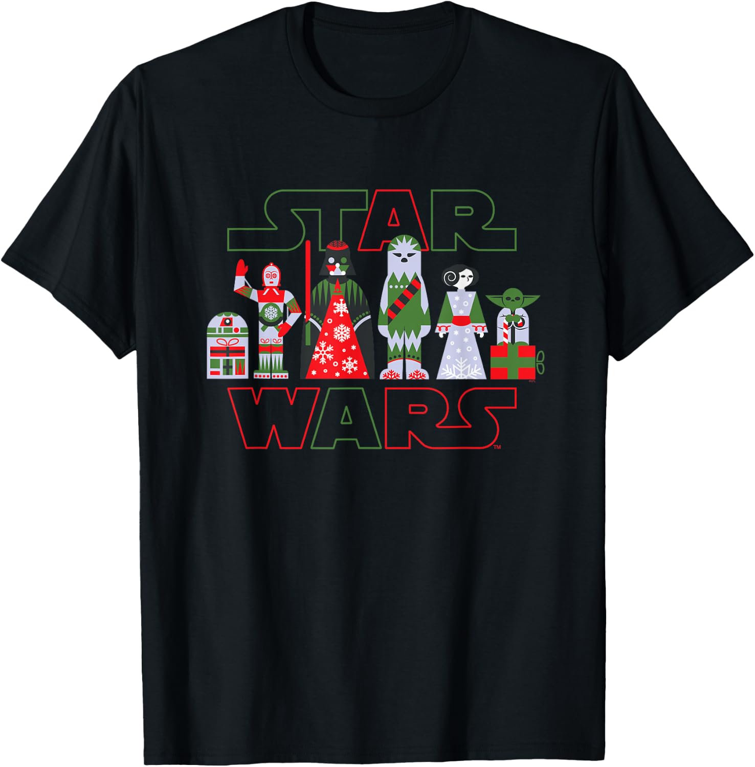 Star Wars Holiday Galactically Festive Christmas Logo T-Shirt - T-Shirt | Black