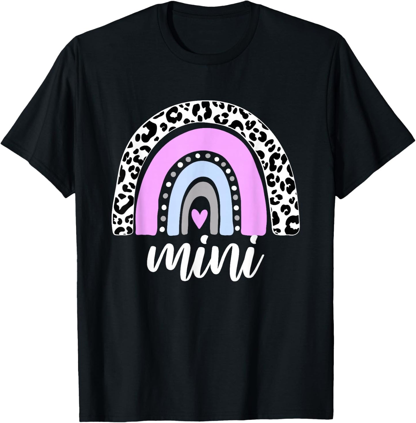 Mini Rainbow Leopard Mum Blessed Mum & Mini Matching T-Shirt - T-Shirt | Black