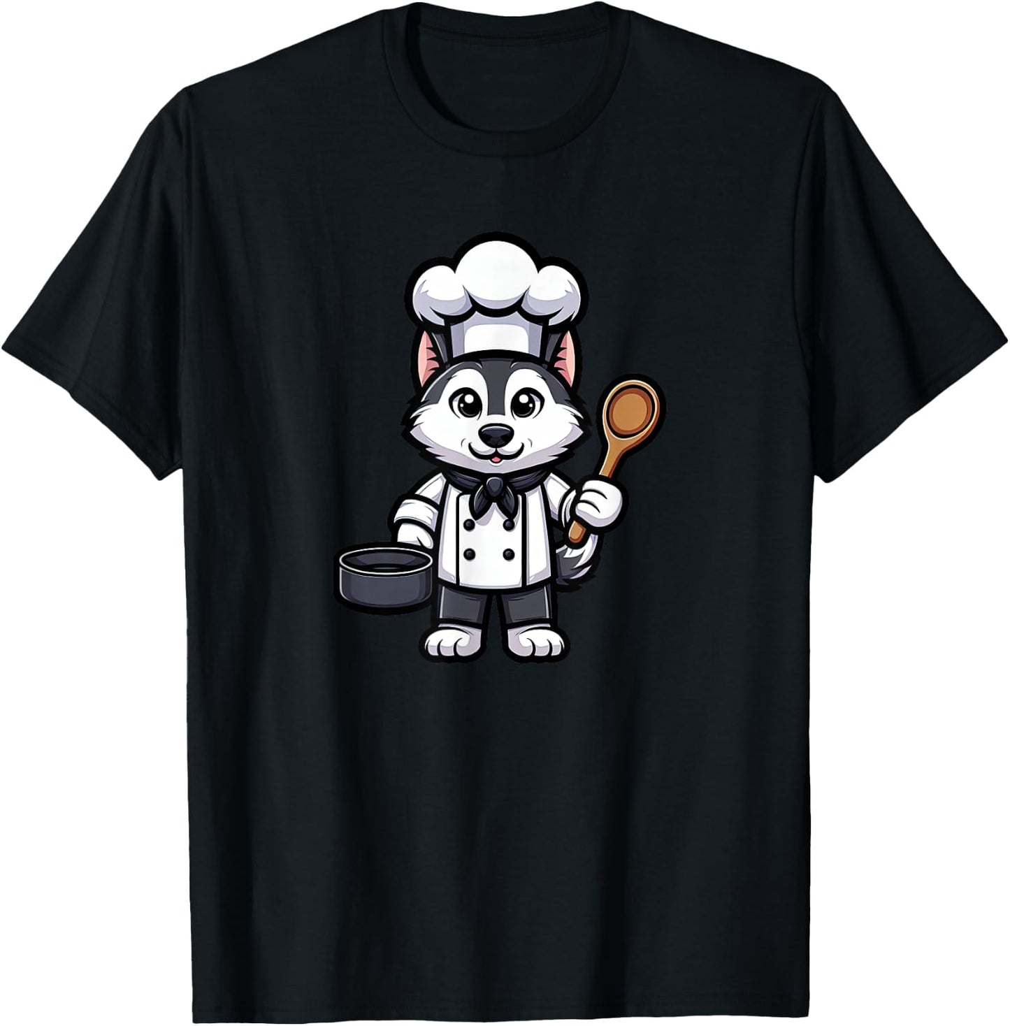 Husky Chef Dog Funny Cooking T-Shirt - T-Shirt | Black