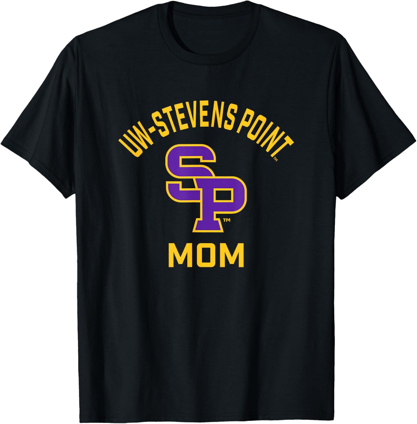 UW Stevens Point Pointers Arched Mom T-Shirt - T-Shirt | Black