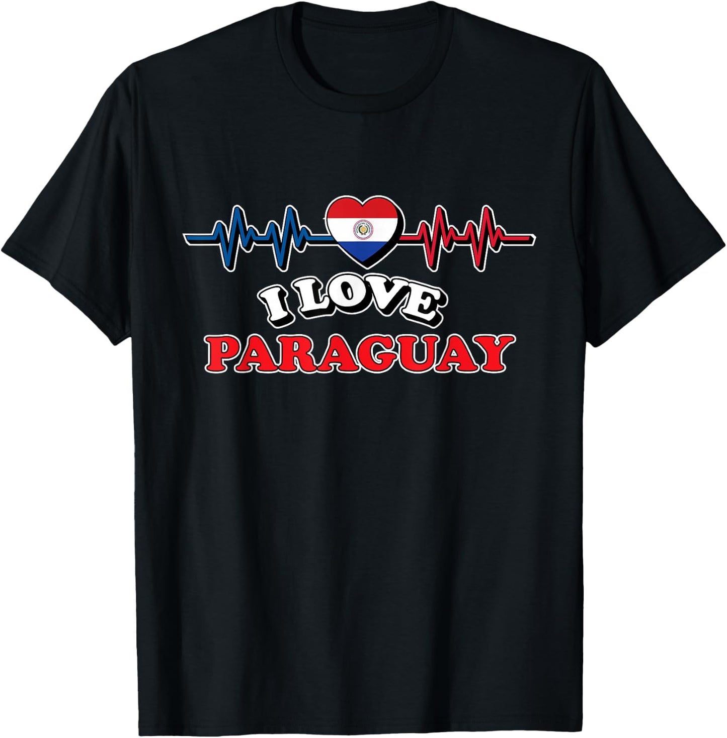 I Love Paraguay Trip Travel Matching Family Vacation T-Shirt - T-Shirt | Black
