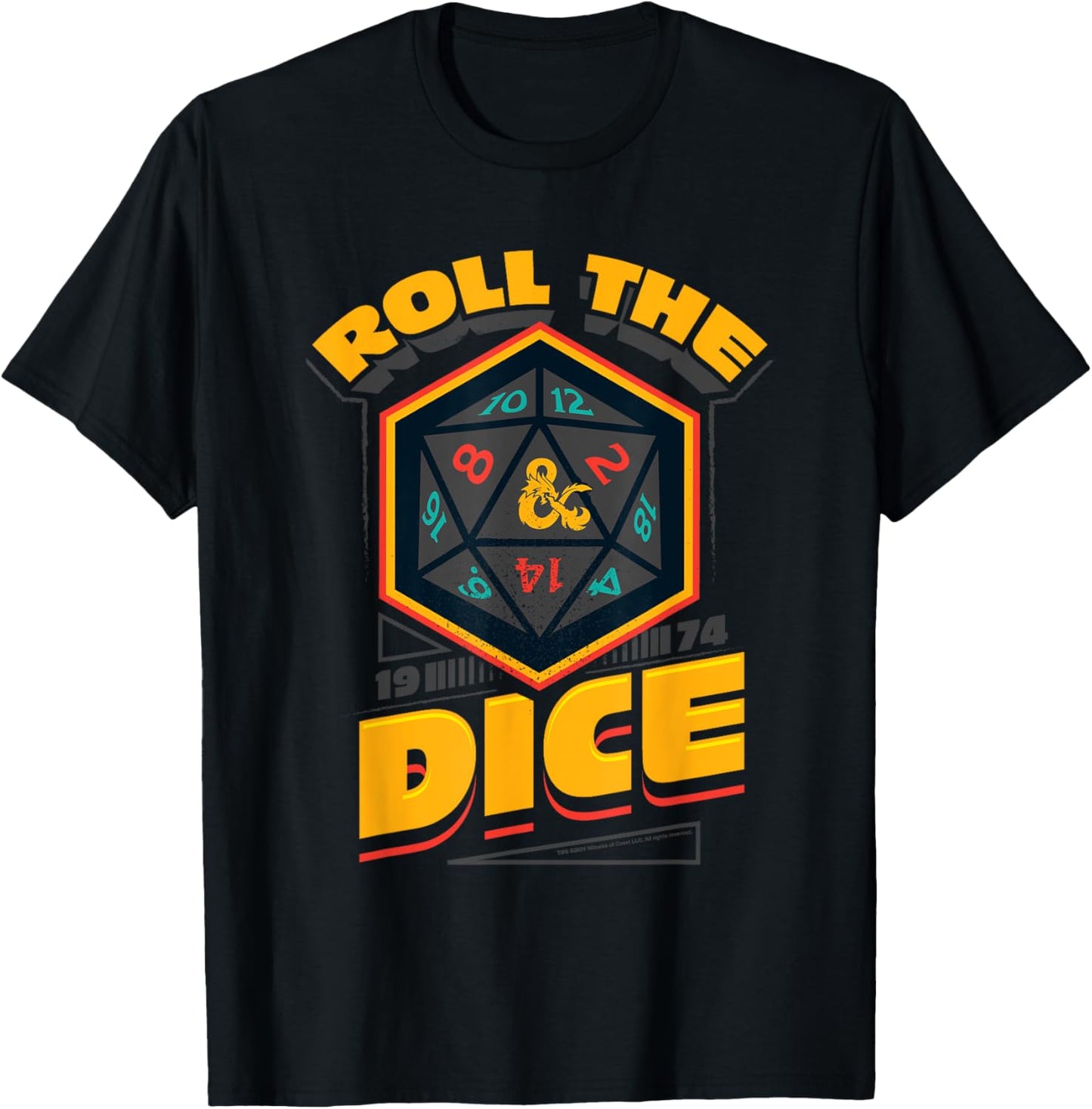Dungeons & Dragons 1974 Roll The Dice T-Shirt - T-Shirt | Black