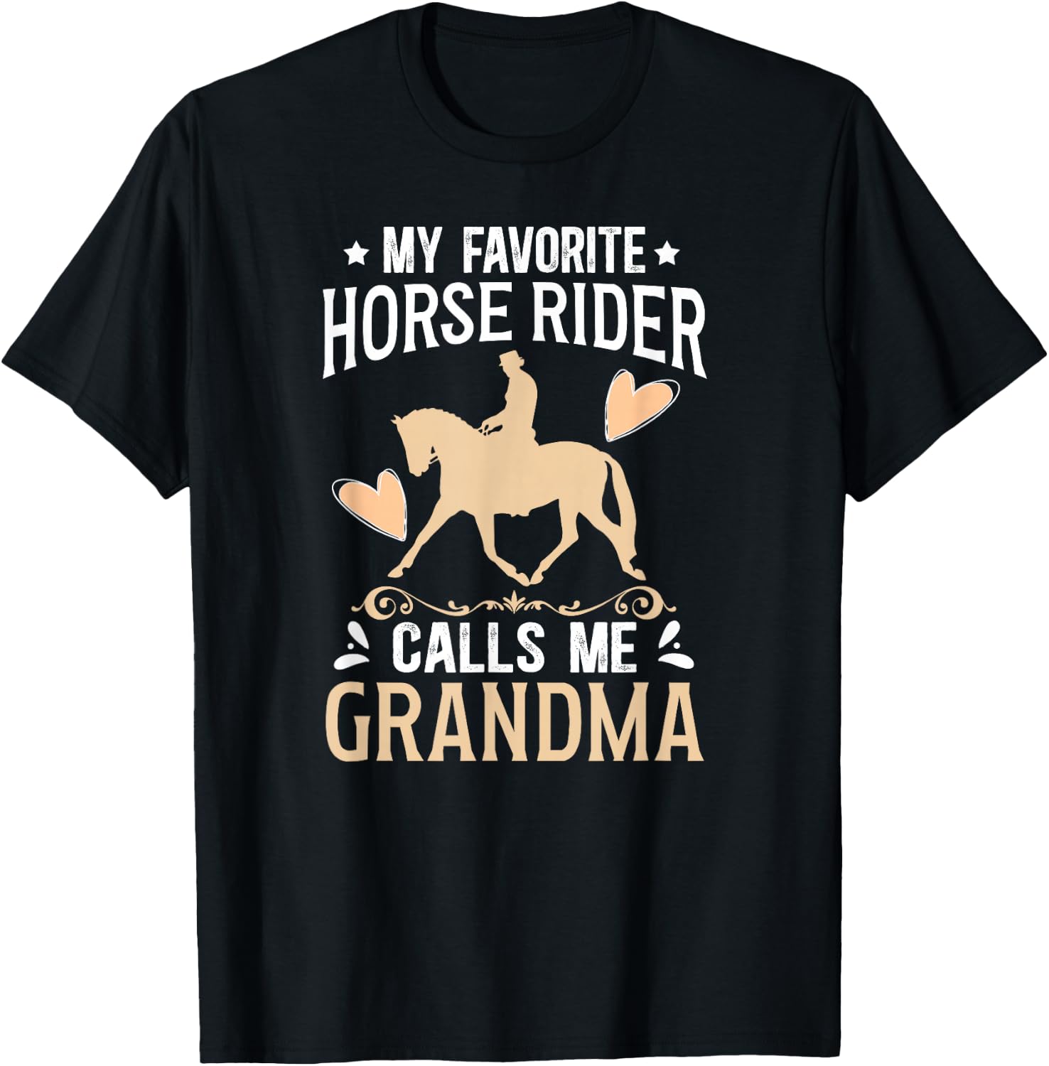 Horse Show Grandma Proud Equestrian Grandmother T-Shirt - T-Shirt | Black