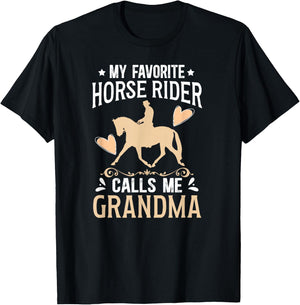 Horse Show Grandma Proud Equestrian Grandmother T-Shirt - T-Shirt | Black