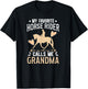 Horse Show Grandma Proud Equestrian Grandmother T-Shirt - T-Shirt | Black