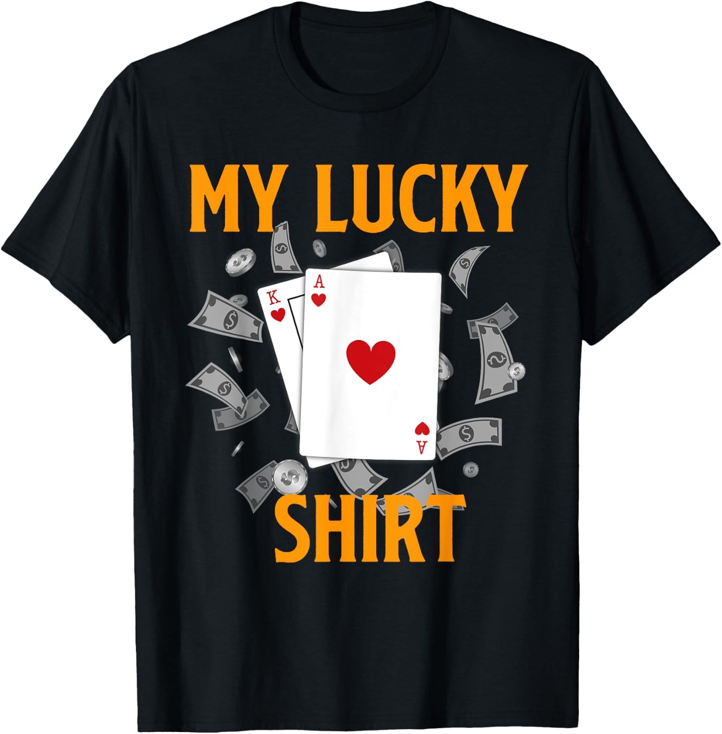 Blackjack 21 MY LUCKY BLACKJACK SHIRT Funny Gambling T-Shirt - T-Shirt | Black