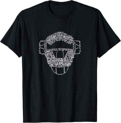 Typography Baseball Catcher Mask
