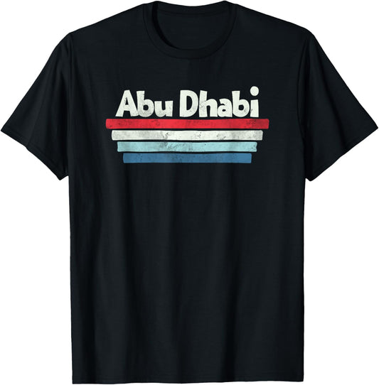Vintage Retro 70s 80s Abu Dhabi T-Shirt - T-Shirt | Black