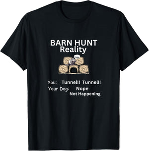 Funny Barn Hunt - Tunnel Reality not happening with cute rat T-Shirt - T-Shirt | Black